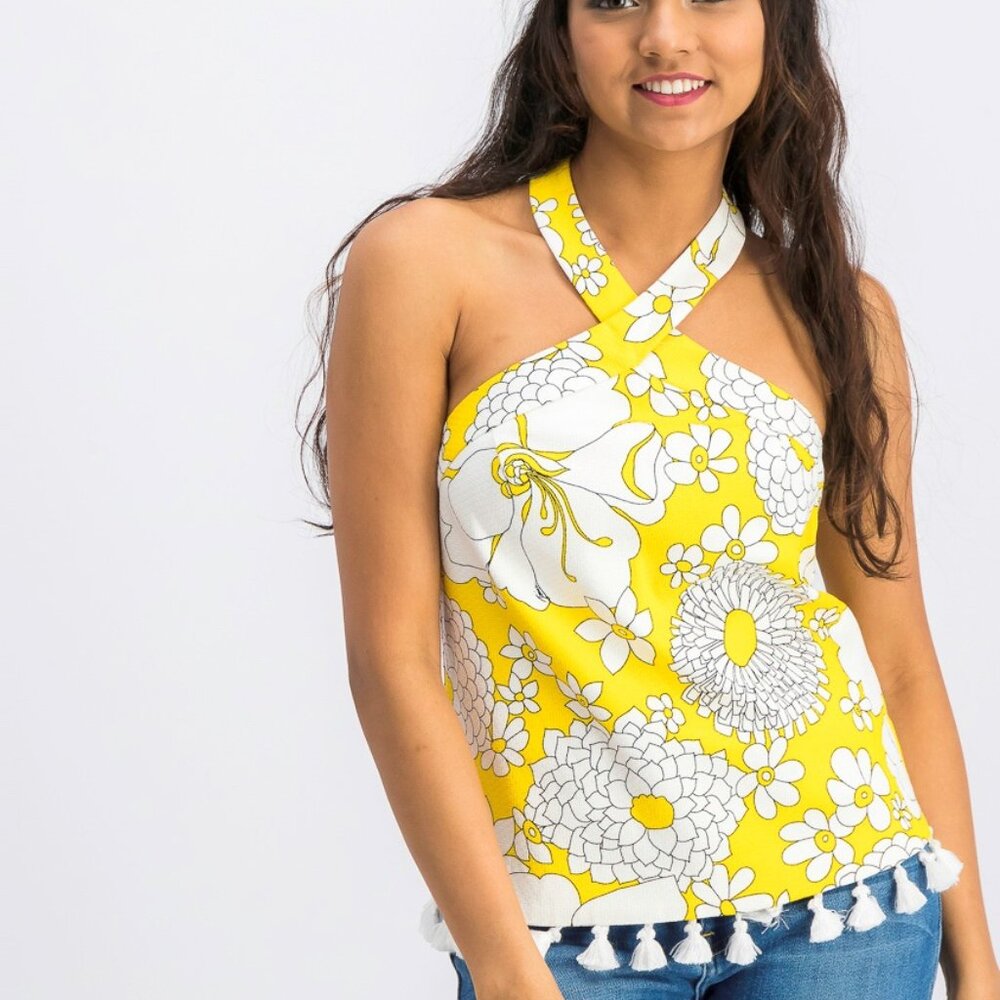 Trina Turk Always Sunny Cedar Halter Top